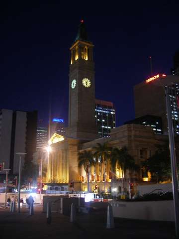 Brisbane Town Hall at night