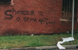 Shazza Is A Spunk Rat: Captured in Footscray, Melbourne in October 2001 just off Moreland street.