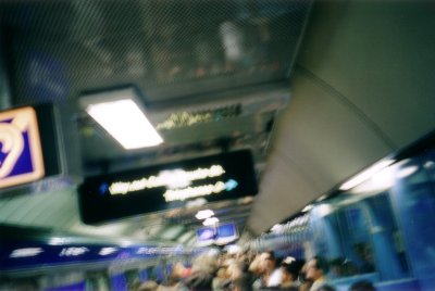 Cancelled train, Parliament Station, Melbourne, May 2004: 