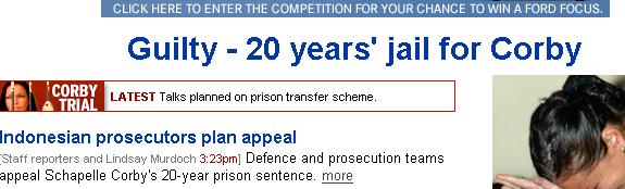 Corby Verdict Age Website Headline: 